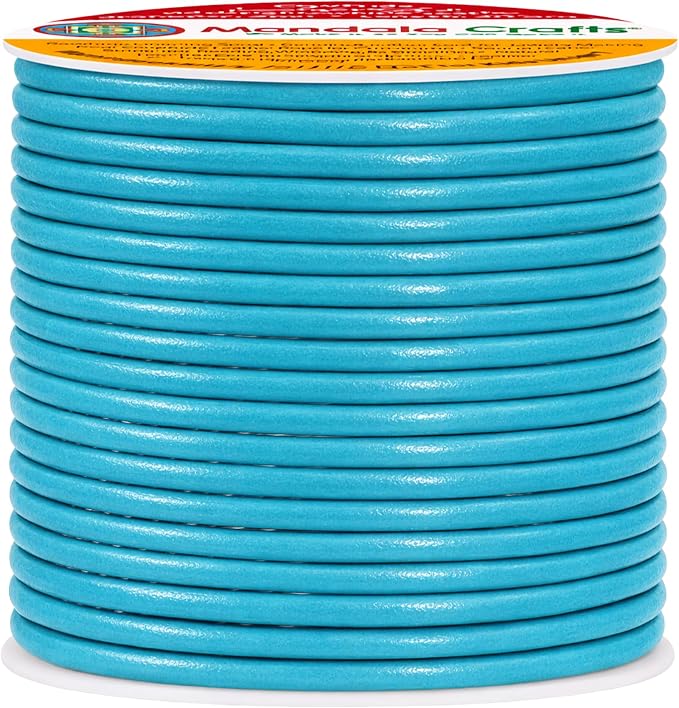 Mandala Crafts Round Genuine Turquoise Leather Cord - Image 3
