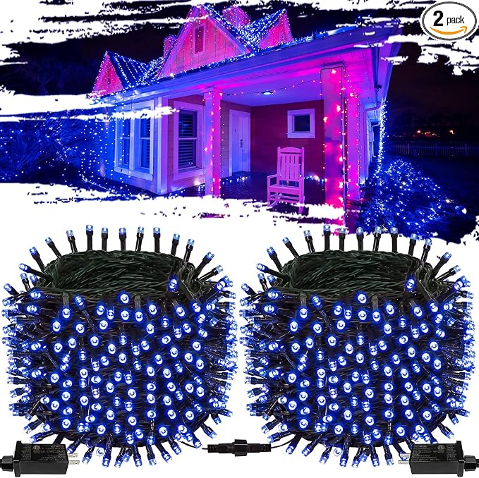 2-Pack Connectable Christmas Lights Outdoor, Total 164FT 400LED Christmas by OZS