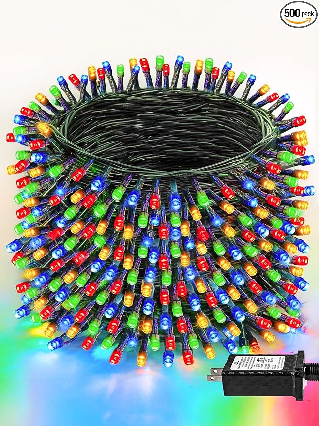 Upgraded 165FT 500 LED Multicolor Christmas String Lights Indoor & Outdoor by PRODUCTS