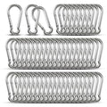 Small Carabiner Clip Hooks, Galvanized Iron Spring Snap Hook Fits Camping Hiking by KINLINK