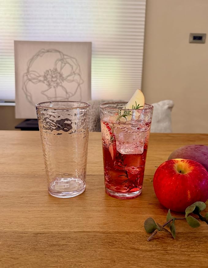KLIFA- NICE- 20 ounce, Acrylic Highball Drinking Glasses, Stackable Plastic - Image 7