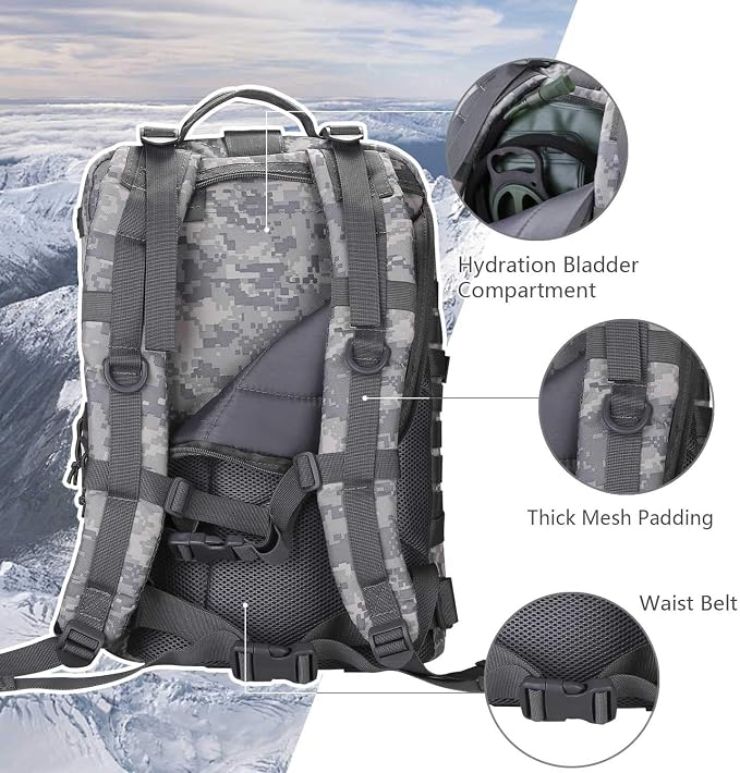 Hannibal Tactical MOLLE Assault Backpack, Tactical Backpack Army Military - Image 5