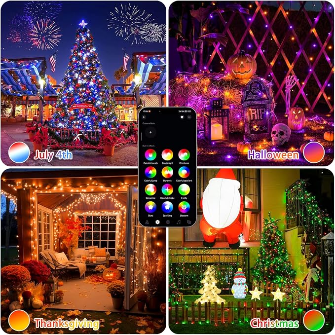 JMEXSUSS APP Controlled Color Changing Christmas Lights, 66ft 200 LED RGB - Image 4
