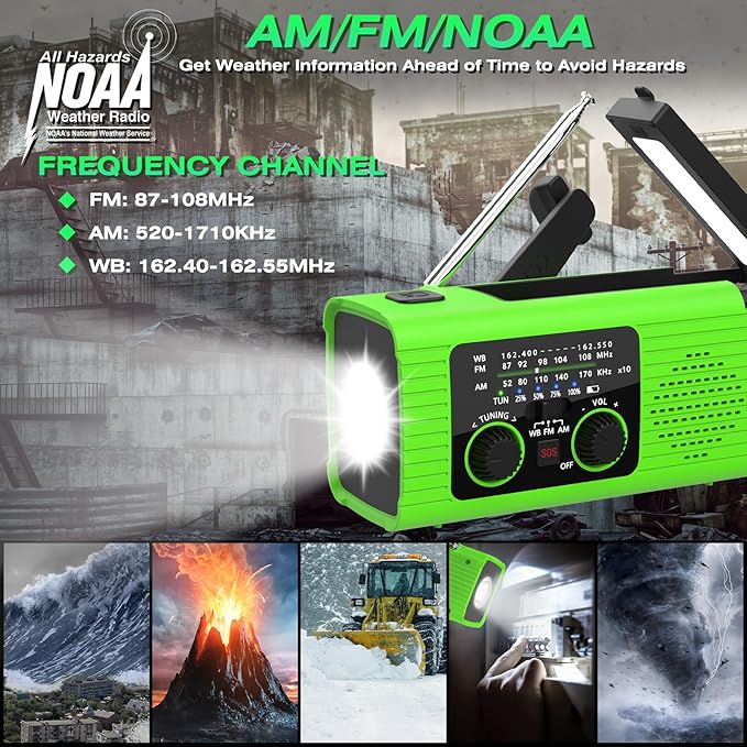 NITIGO Radios for Emergency, Reading Lamp, Flashlight, SOS Alarm, Headphone - Image 2