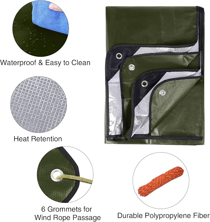 RedSwing 6 Pack Heavy Duty Waterproof Emergency Thermal Tarp, Insulated - Image 4
