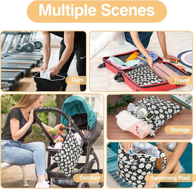 Wet Dry Bags 2 Pack, Waterproof Reusable Travel Bags - Image 7