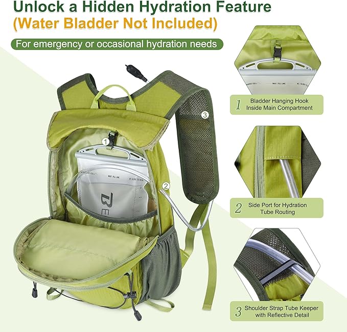 BECOJADDE Hiking Backpack 20L Small Backpack Packable Day pack Water Resistant - Image 5