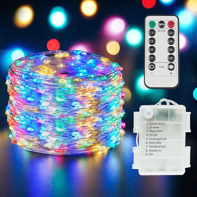 suddus 33ft 100 LED Outdoor String Lights, Led Twinkle Lights by SUDDUS