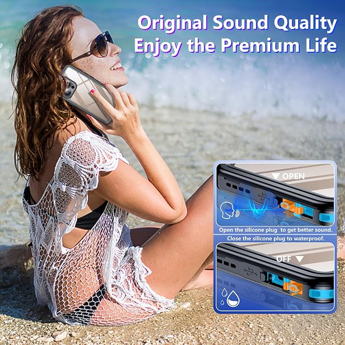 Temdan Compatible with iPhone 16 Pro Max Case Waterproof, Built-in Screen & - Image 6
