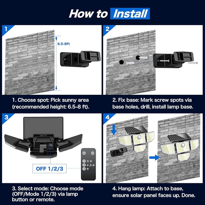 Adewalk 3000LM Outdoor Solar Light - Image 5