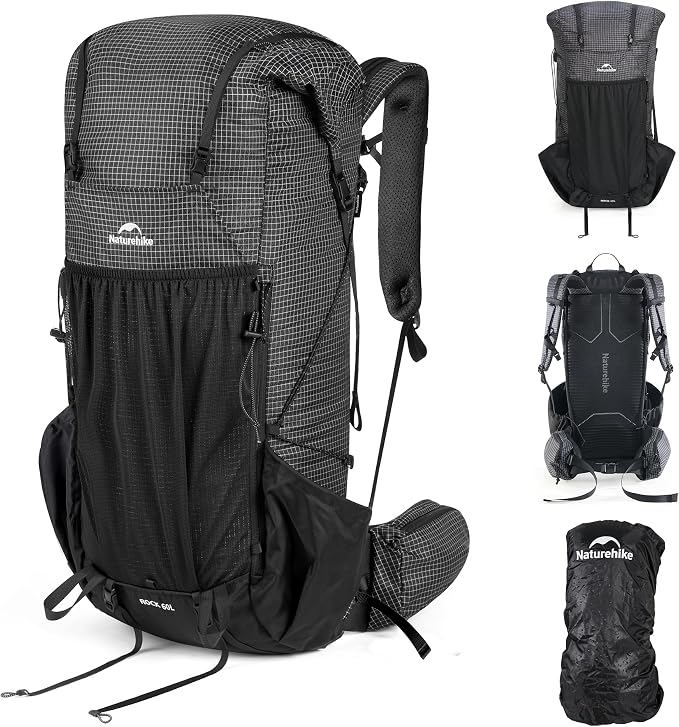 Naturehike 60L Rock 2.0 Upgraded Internal Frame Hiking Backpack by Naturehike