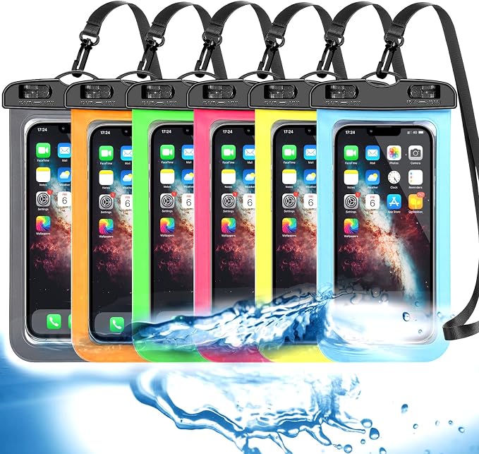 Famoby Up to 7.5" 6 Pack Multicolor Universal Waterproof Phone Pouch, Phone by Famoby