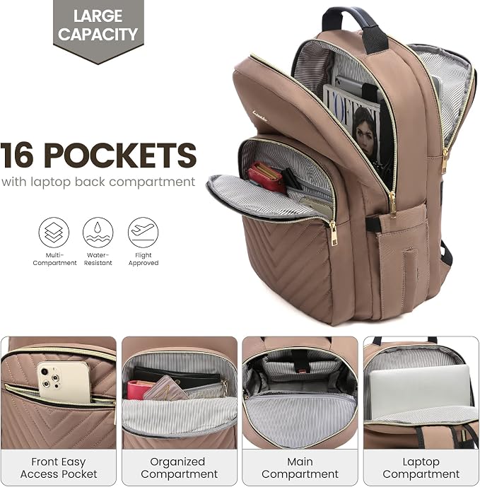 LOVEVOOK Laptop Backpack for Women 17.3 inch, Cute Womens Travel Backpack Purse - Image 2