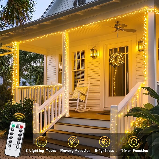 JMEXSUSS 2 Pack Battery Operated String Lights Outdoor Indoor, Total 66ft 200 - Image 2