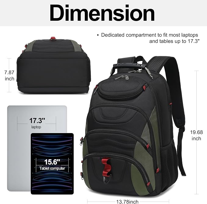 Boavan Laptop Backpack for men, 17.3 inch Laptop Bag - Image 2