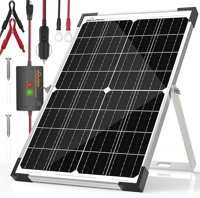 SOLPERK 15W Solar Battery Charger 12V Waterproof Solar Panel Charger + Upgrade by SOLPERK-WeNeverStop