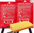 2 Pack Fire Blankets Emergency for Home, 40” x 40” Silicone-Coated Fiberglass by iforyHealthyLiving