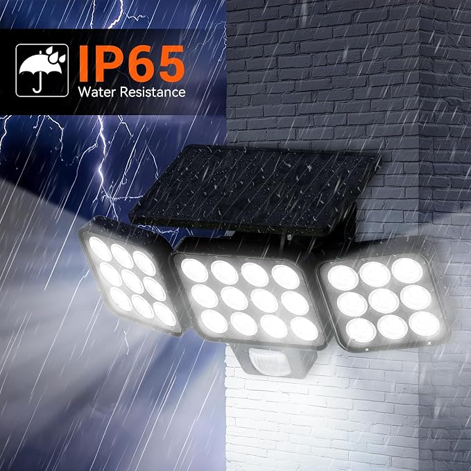 WdtPro Solar Lights Outdoor Waterproof 1 Pack, 3500LM Super Bright Motion - Image 6