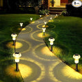 Priddop Solar Lights Outdoor Pathway Waterproof 8 Pack Warm White LED Acrylic by Priddop