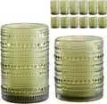 ZMOWIPDL Vintage Glassware Drinking Glasses Set of 12, Embossed Water Tumbler by ZMOWIPDL
