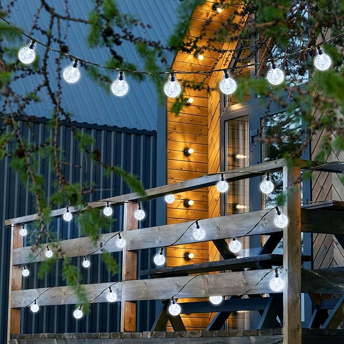 Joomer Solar String Lights Outdoor, 65FT 100LED Globe String Lights 8 Lighting - Image 6