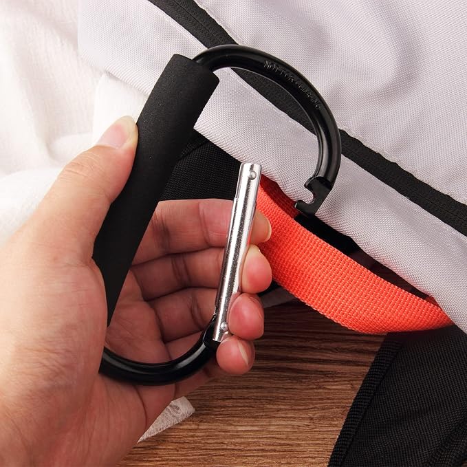 4 Pack Large Carabiner 5.5" D Style Click and Carry Bag Carrier Stroller Hooks - Image 8