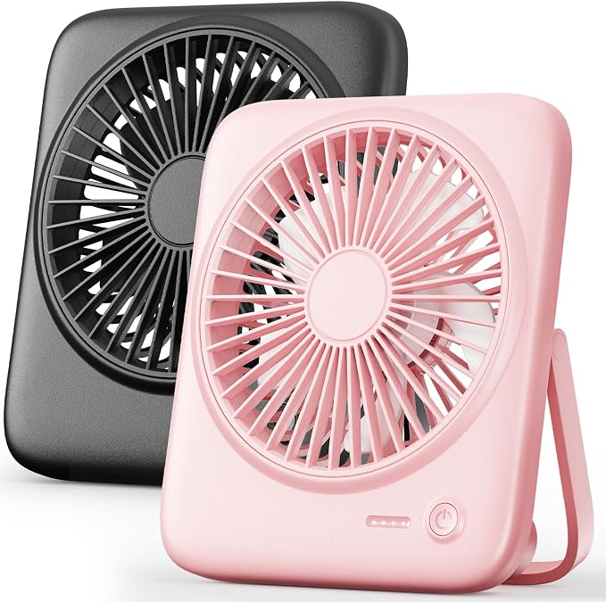 Otlonpe Personal Portable Desk Fan 2 Pack, 4000mAh Small Rechargeable Portable by OTLONPE