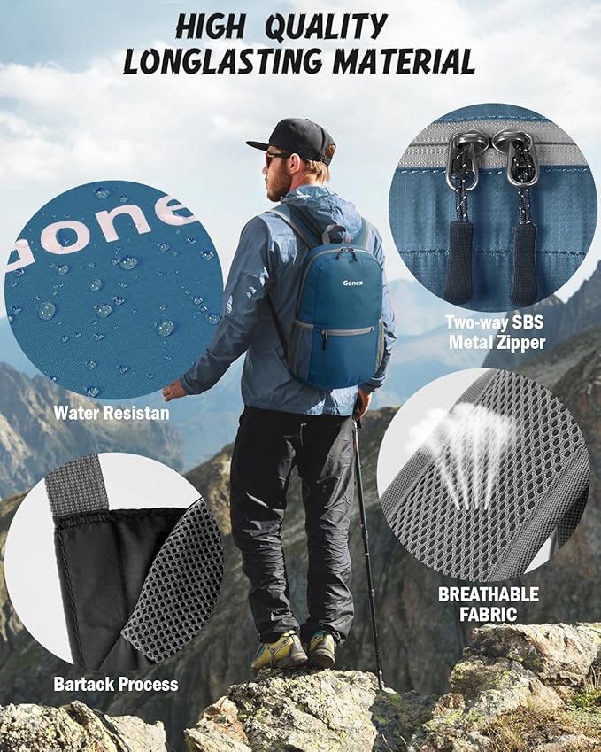 Gonex Ultra Lightweight Packable Backpack 20L Daypack Handy Foldable Camping - Image 4