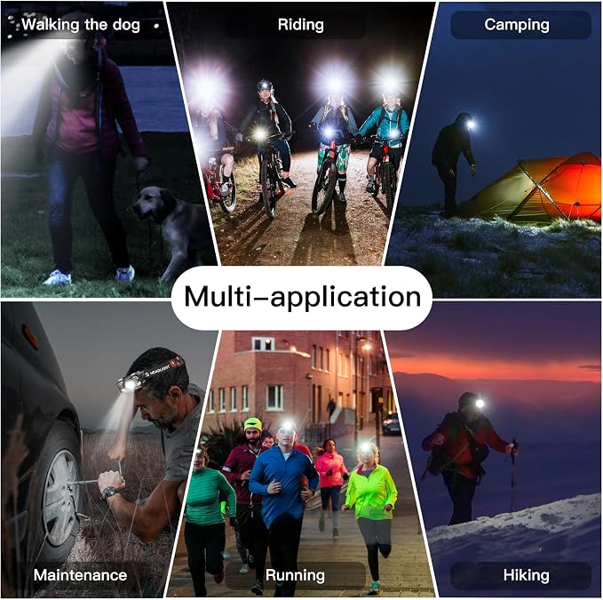 KunHe 10 Pack led Rechargeable Headlamp Flashlight Headlight Motion Sensor 10 - Image 6
