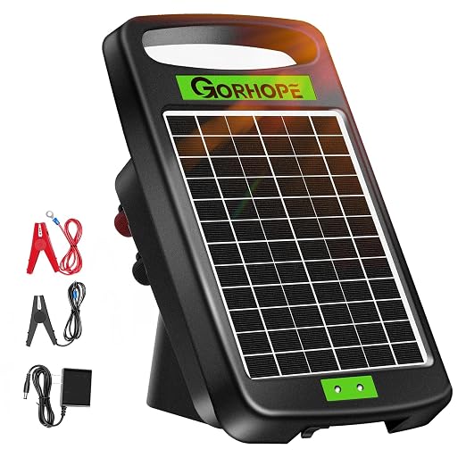 10 Miles Solar Powered Electric Fence Charger, Output 0.18J Electric Fence by Unknown
