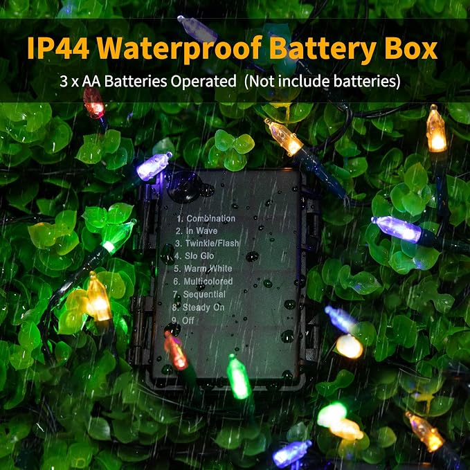 Christmas Mini String Lights Outdoor 4 Pack 17.7 Feet 50 Led 8 Modes Battery - Image 3