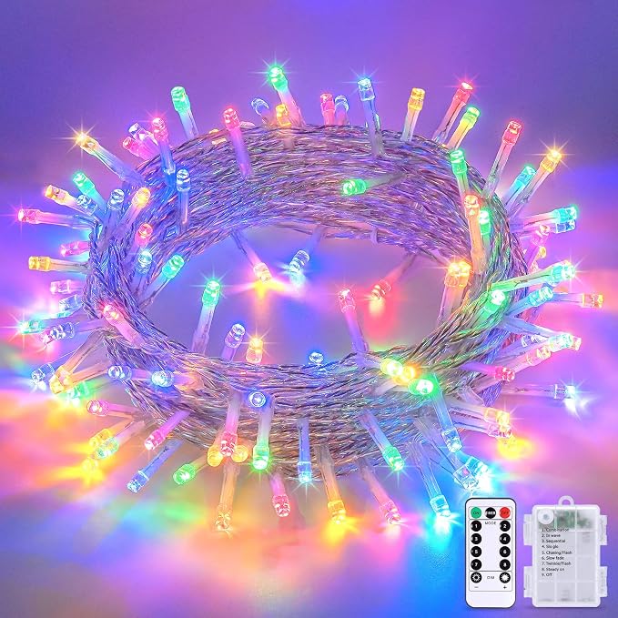 JMEXSUSS Multicolor Christmas Lights Battery Operated by JMEXSUSS