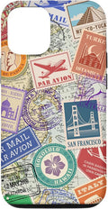 World Map Travel Passport Stamps Postage Stamp Case by Unknown