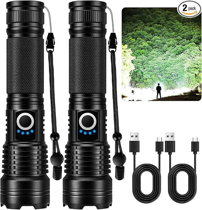 MILAOSHU Rechargeable Flashlights 90000 High Lumens by MILAOSHU