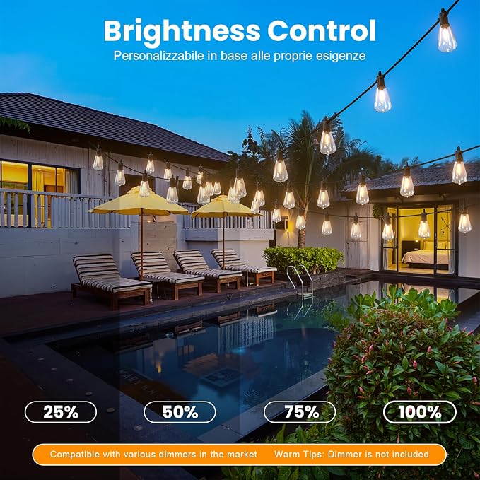 ZOTOYI Outdoor String Lights，50FT Patio Lights - Image 5