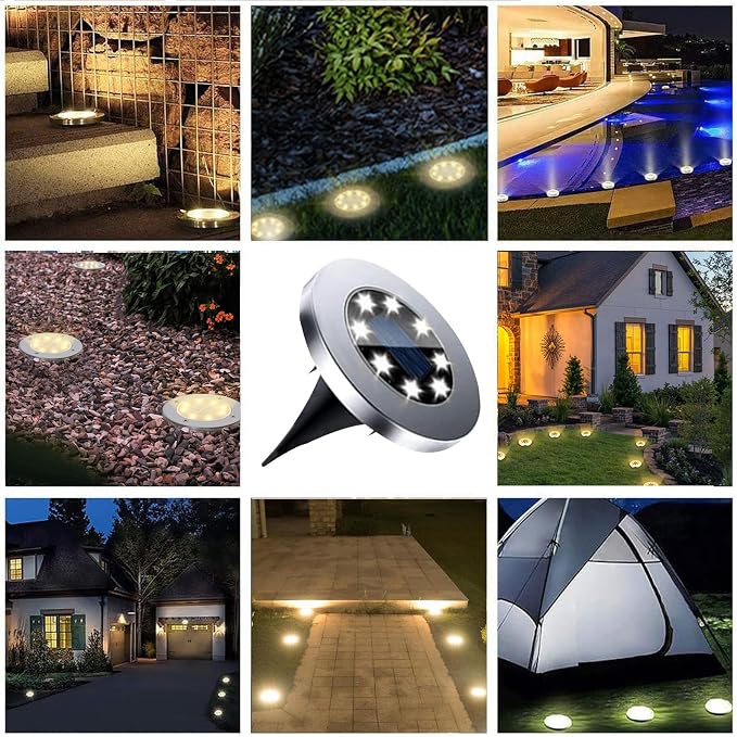 Rayolon Solar Ground Lights, Waterproof Solar Garden Lights, Upgraded Outdoor - Image 6