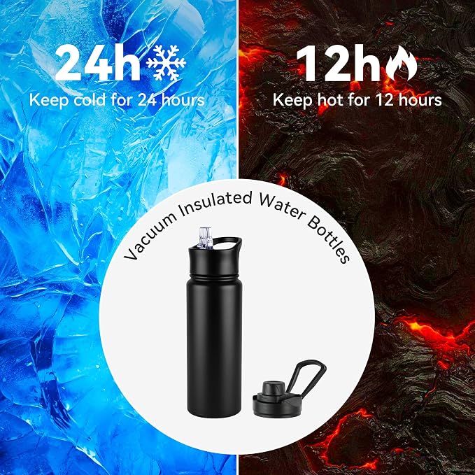 VEGOND 24oz Insulated Stainless Steel Water Bottle - Image 4