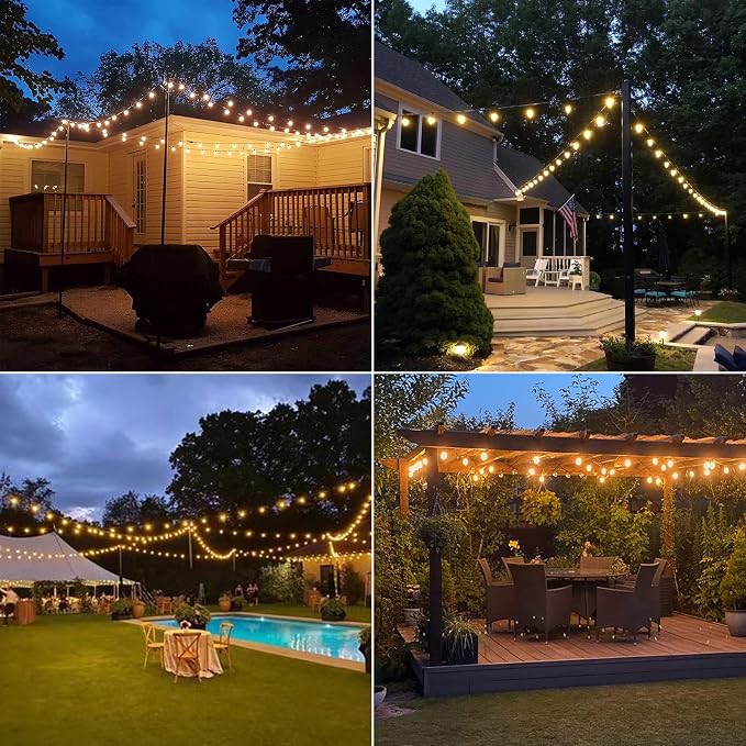HISTAR 48Ft Patio Lights Outdoor Waterproof 24+2 Edison Bulbs - Image 7