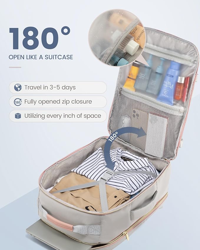 LOVEVOOK Travel Backpack for Women & Men 40L, Airline Approved Carry On - Image 4