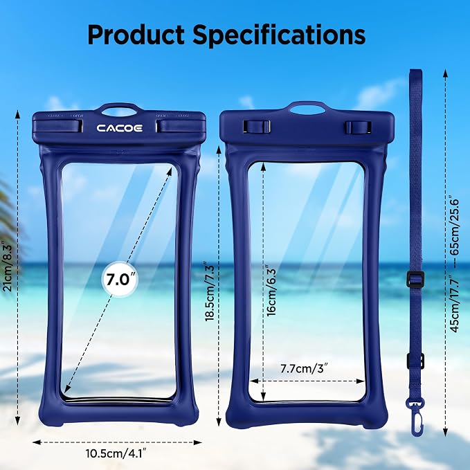 CACOE Universal Waterproof Phone case 2 Pcs-Up to 7.0", Phone Pouch - Image 6