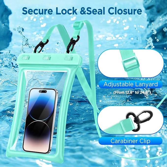 CACOE [Floatable Floating Universal IPX8 Waterproof Phone case 2 Pack-Up to - Image 6