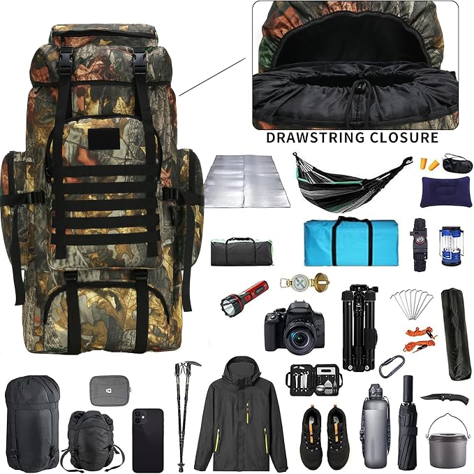 Hiking Backpack for Men 70L/100L Camping Backpack Military Rucksack Molle 3 - Image 4
