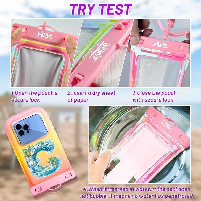 Personalized Initial Waterproof Phone Pouch Case - Image 4