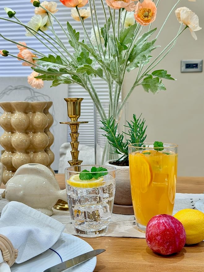 KLIFA- ETON- 15.2 & 20.8 ounce, Acrylic Tumbler & Highball Drinking Glasses Set - Image 3