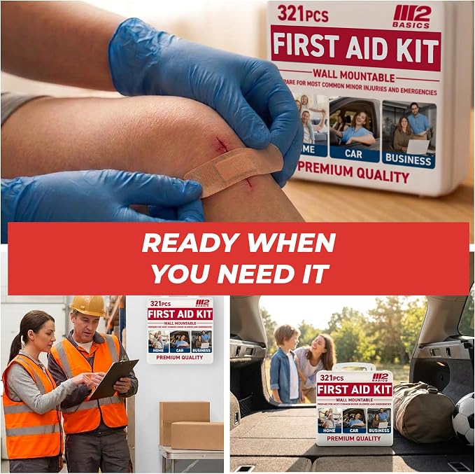 M2 BASICS Premium 321 Piece First Aid Kit, All Purpose Kit - Image 7