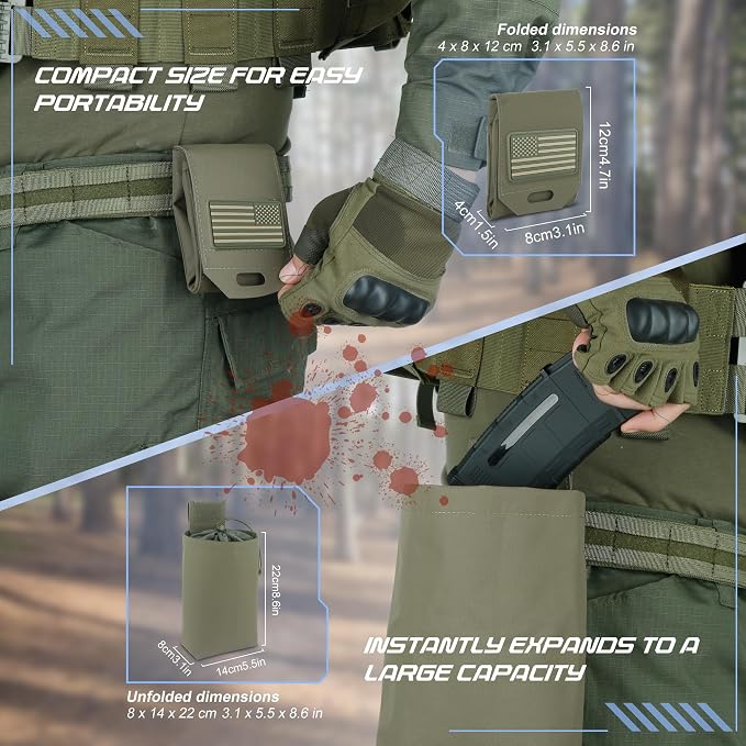 Tactical Dump Pouch for Battle Belt & MOLLE Systems | Foldable Mag Pouch - Image 4