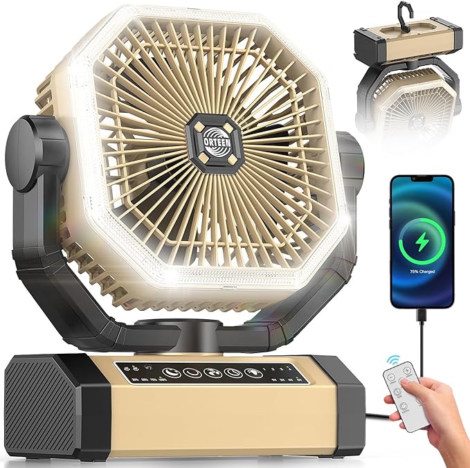 Orteen Camping Fan Rechargeable by Orteen