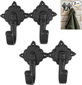Mystic Colonial Rustic Cast Iron Wall Hooks, Heavy Duty Retro Utility Hooks by SaKeGa