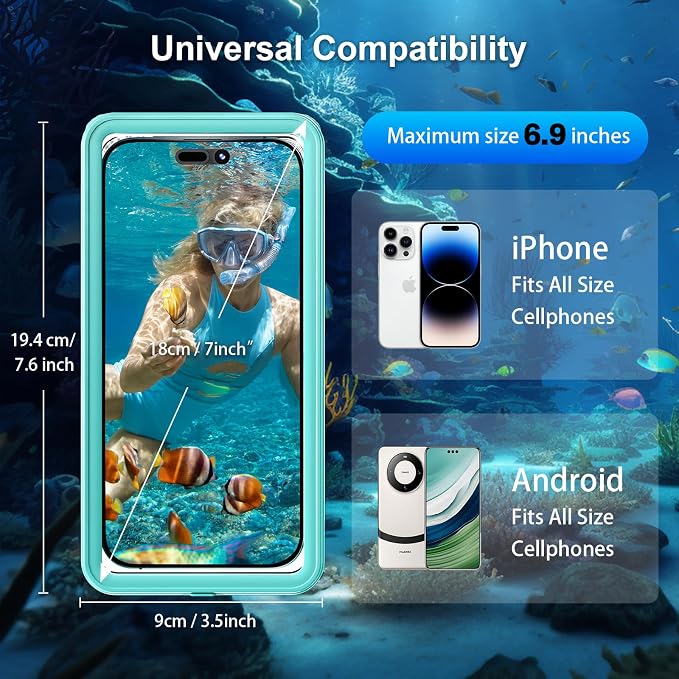 Waterproof Phone Case Up to 6.9 inch | IPX8 Underwater Phone Cases - Image 2
