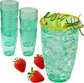Kate Aspen Hammered Teal Plastic Drinking Glasses Set of 8, 23 oz, Acrylic by KateAspen
